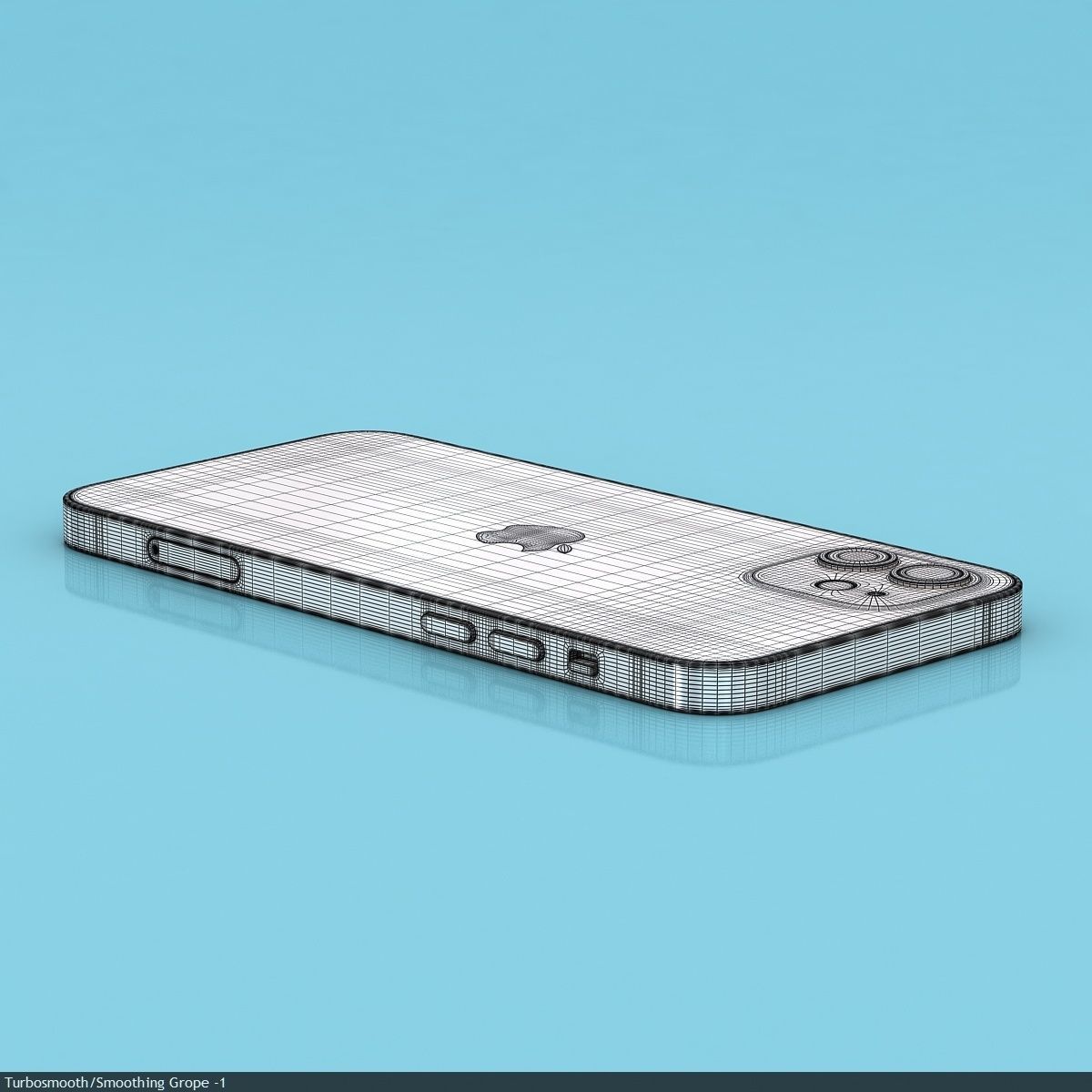 Apple iPhone 12  BLACK Low-poly 3D model_42