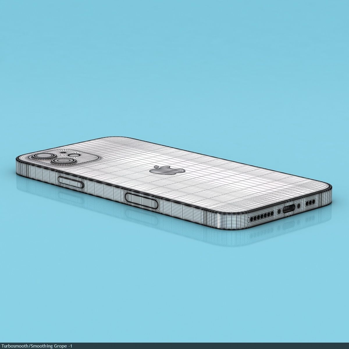 Apple iPhone 12  BLACK Low-poly 3D model_44