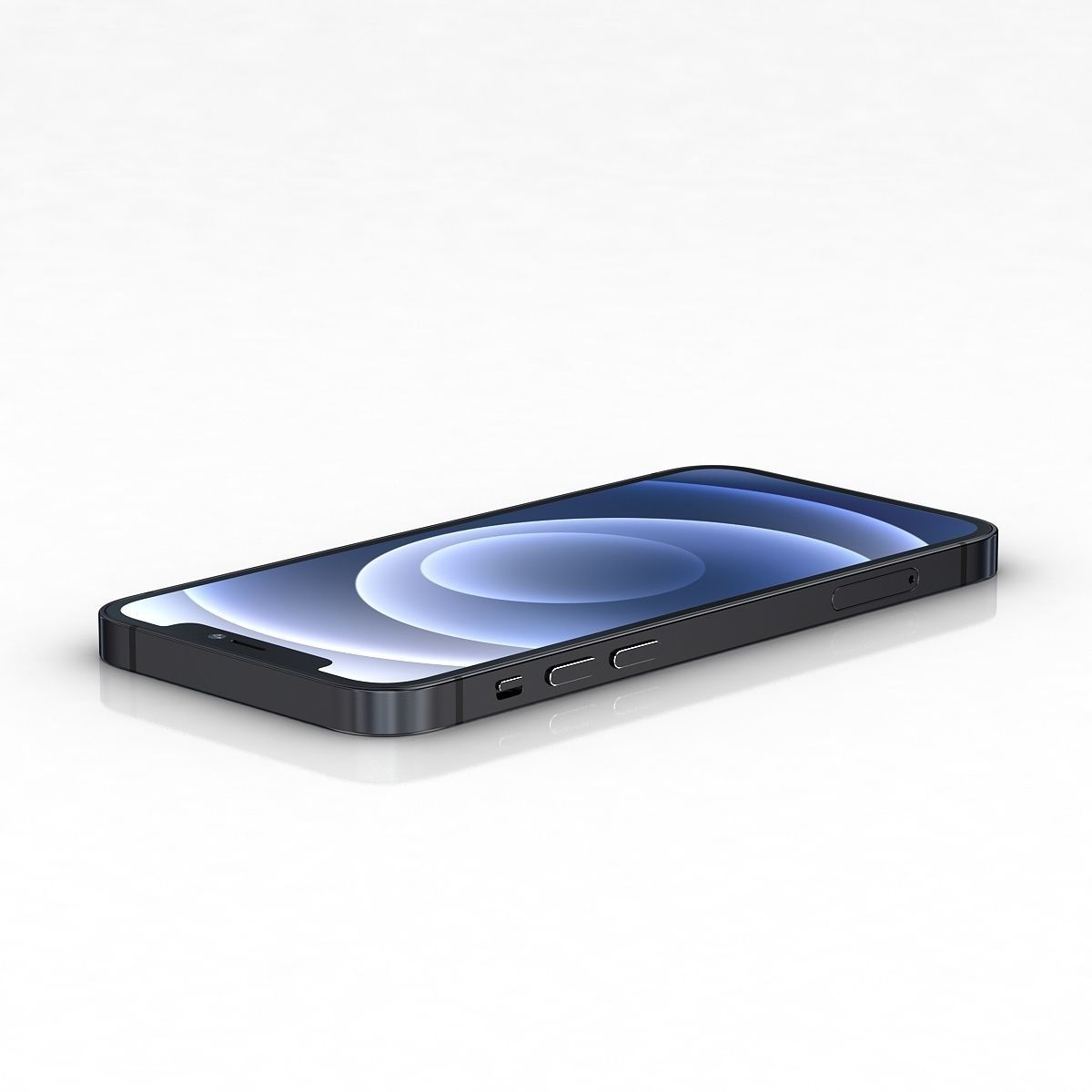 Apple iPhone 12  BLACK Low-poly 3D model_10
