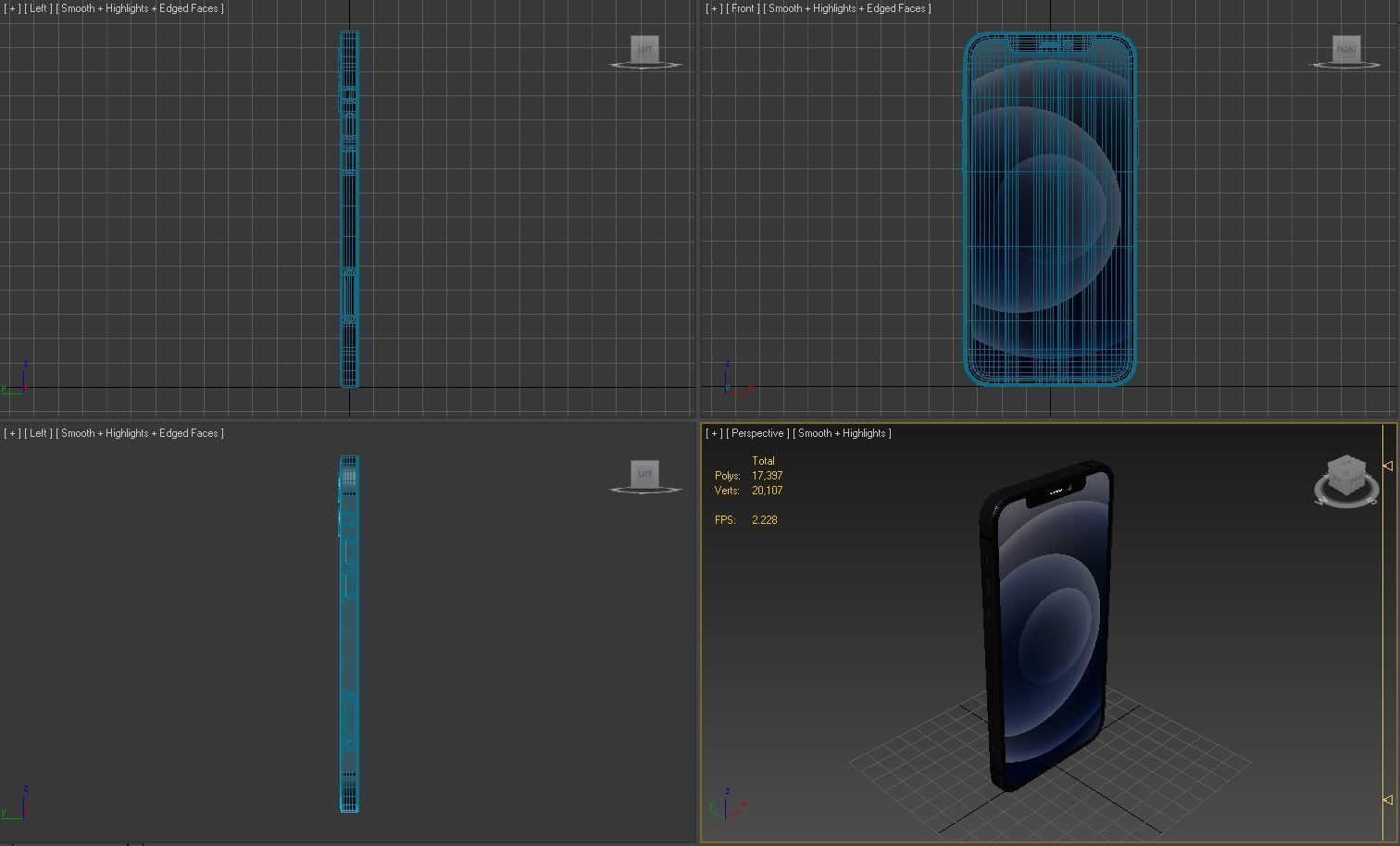 Apple iPhone 12  BLACK Low-poly 3D model_20