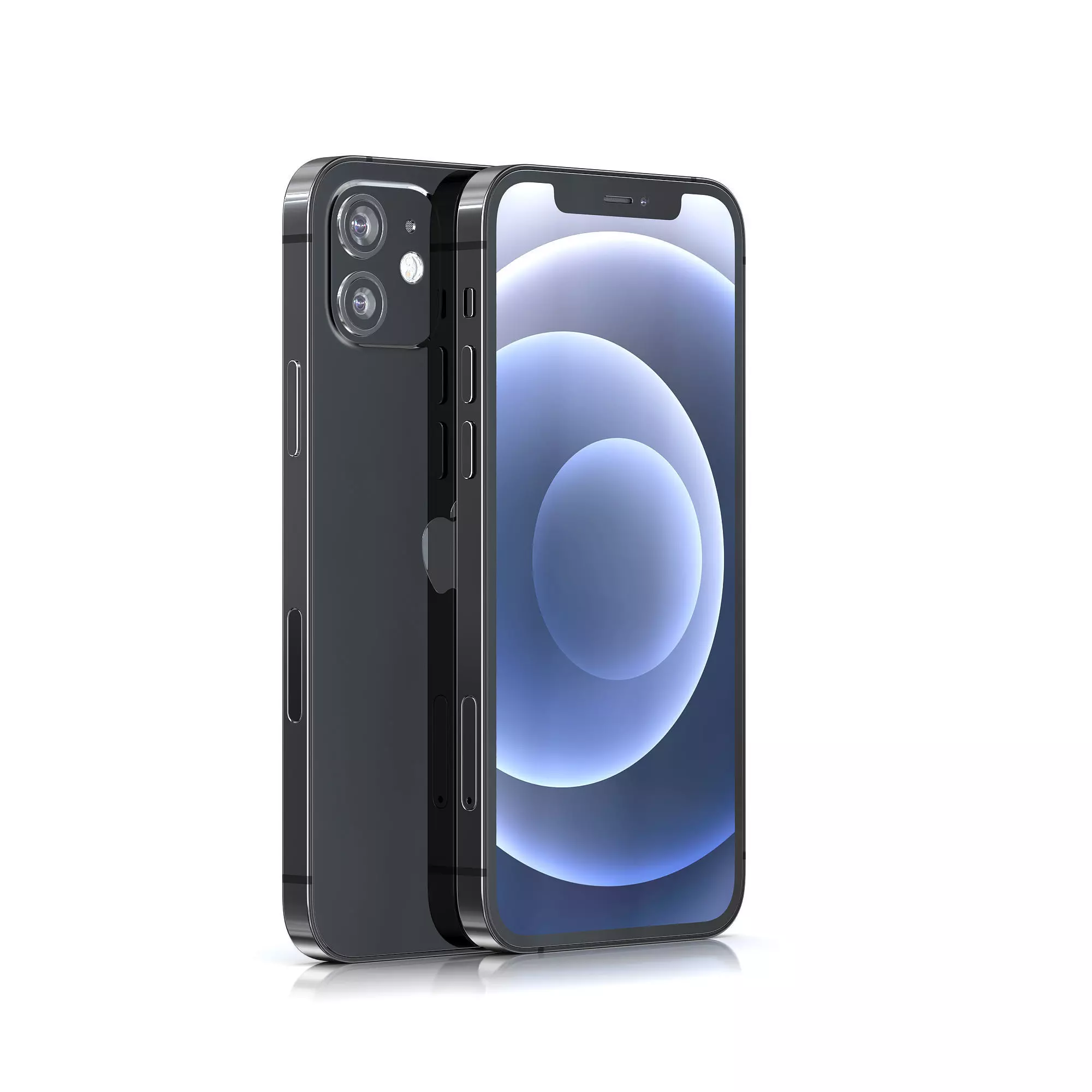 Apple iPhone 12  BLACK Low-poly 3D model_0