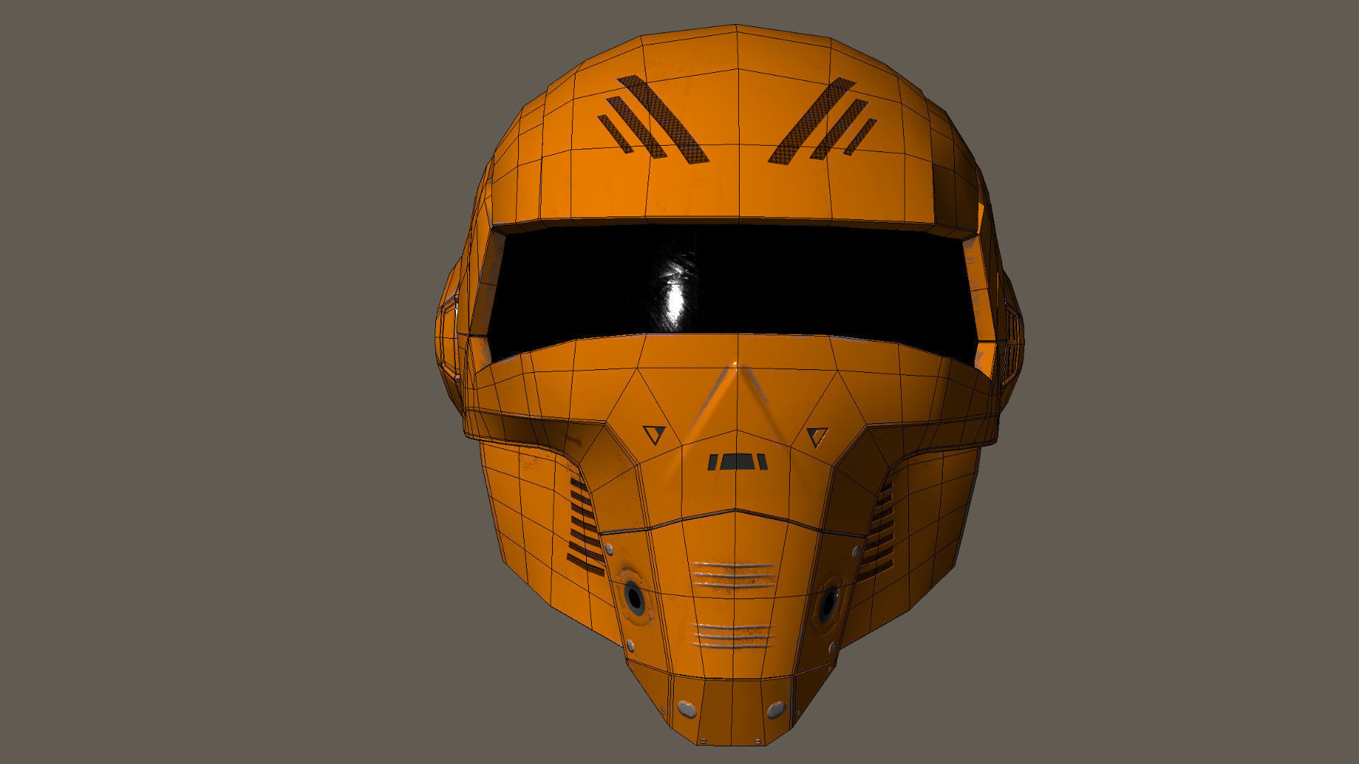 Helmet Scifi Low Poly PBR Low-poly 3D model_26