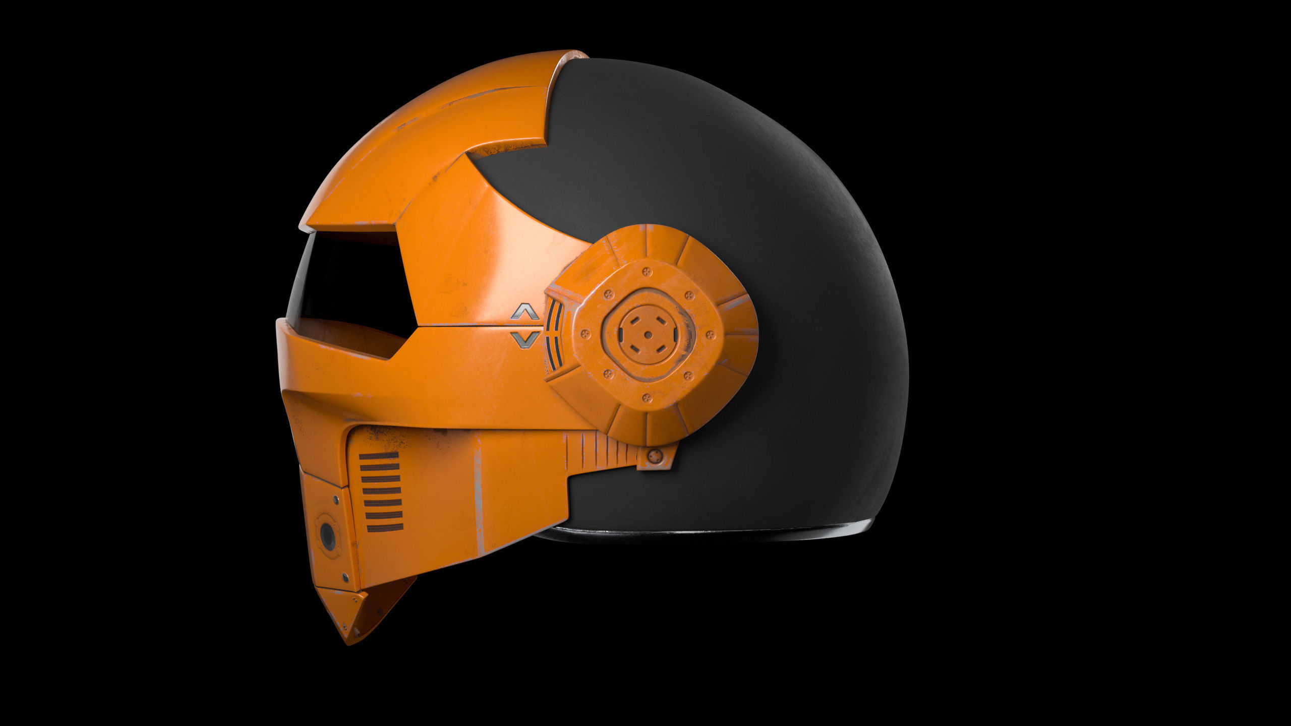 Helmet Scifi Low Poly PBR Low-poly 3D model_19