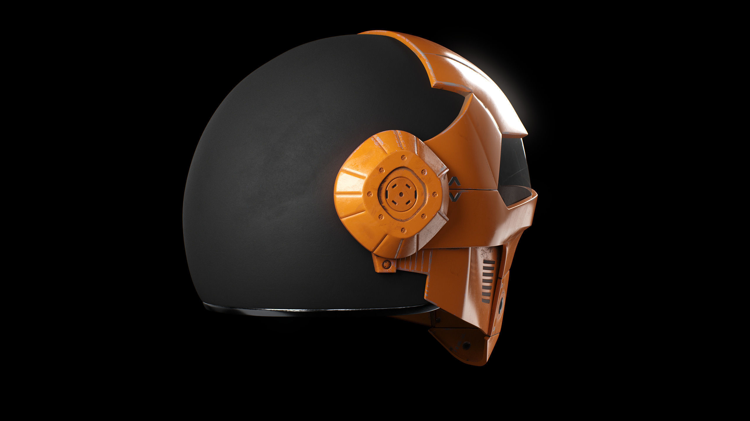 Helmet Scifi Low Poly PBR Low-poly 3D model_4