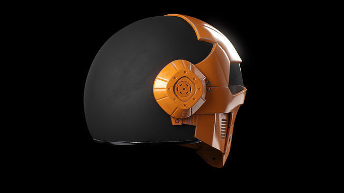 Helmet Scifi Low Poly PBR Low-poly 3D model 5