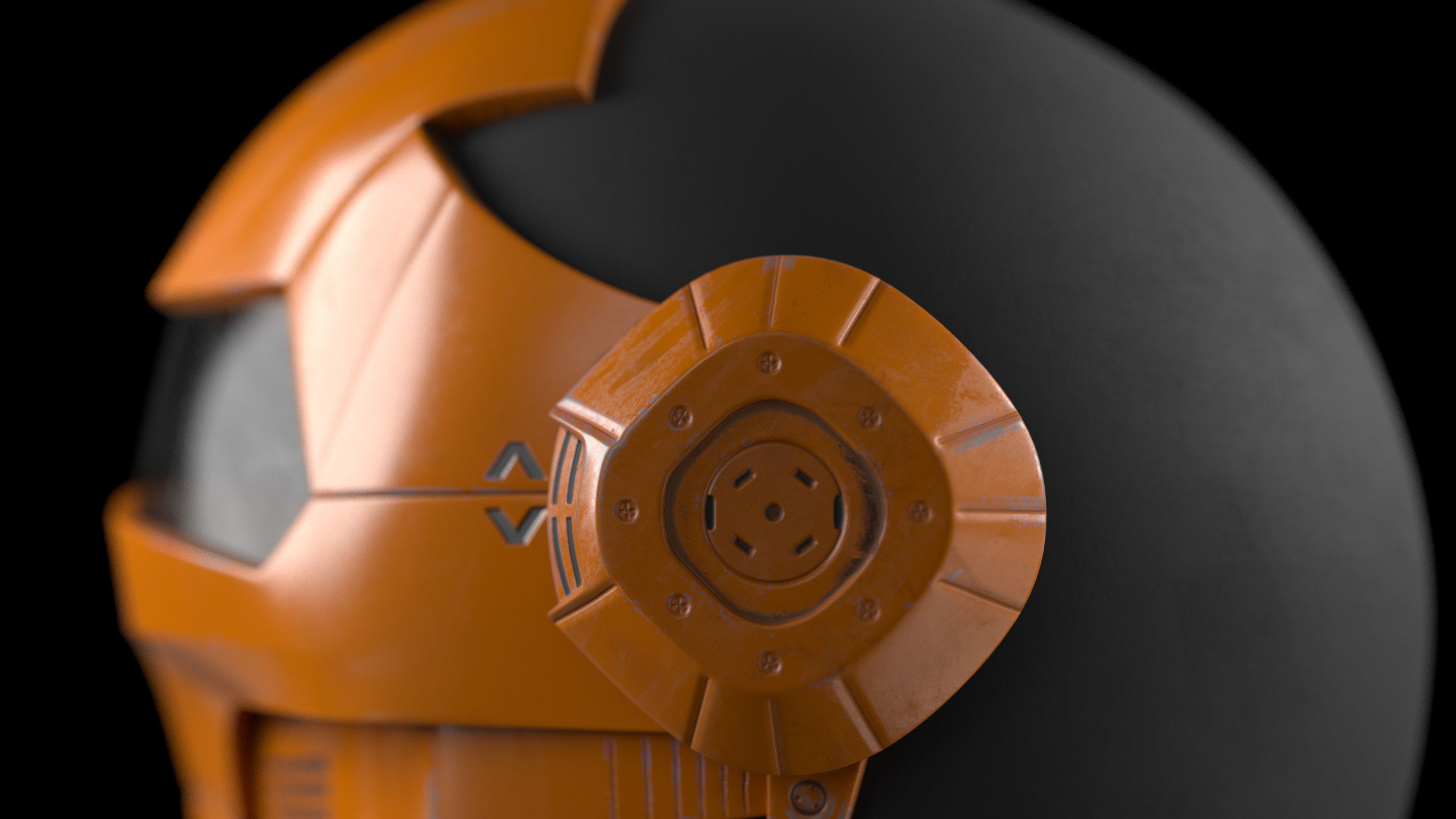 Helmet Scifi Low Poly PBR Low-poly 3D model_21