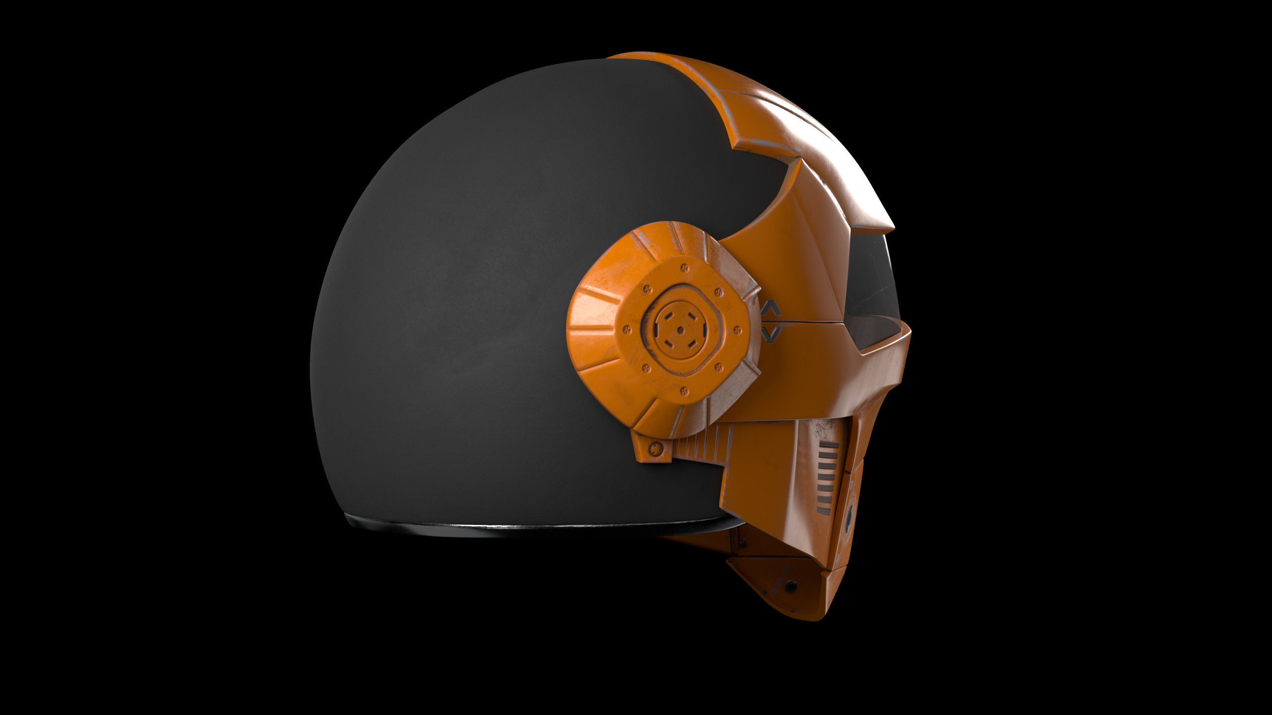 Helmet Scifi Low Poly PBR Low-poly 3D model_16