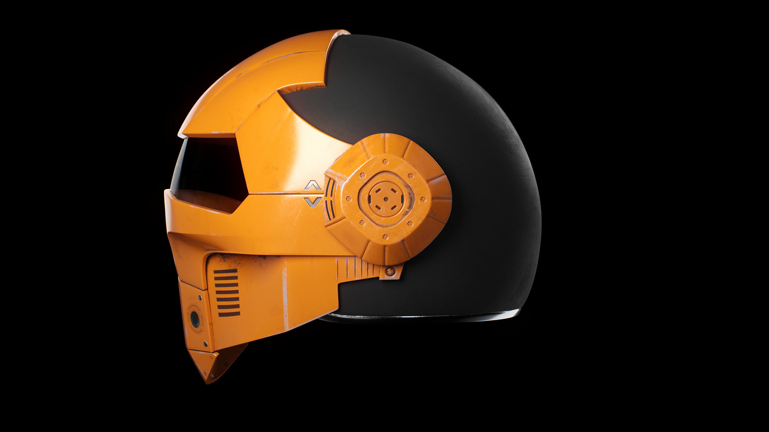 Helmet Scifi Low Poly PBR Low-poly 3D model_7