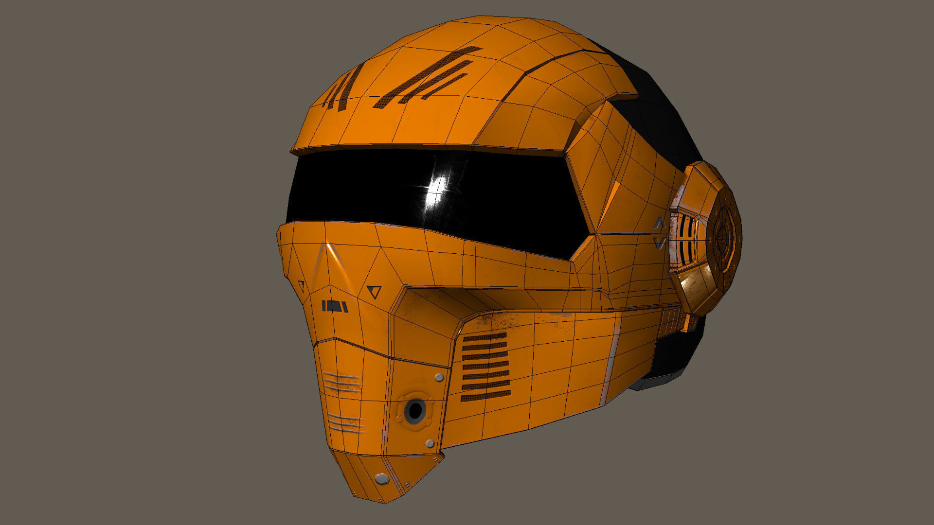 Helmet Scifi Low Poly PBR Low-poly 3D model_27