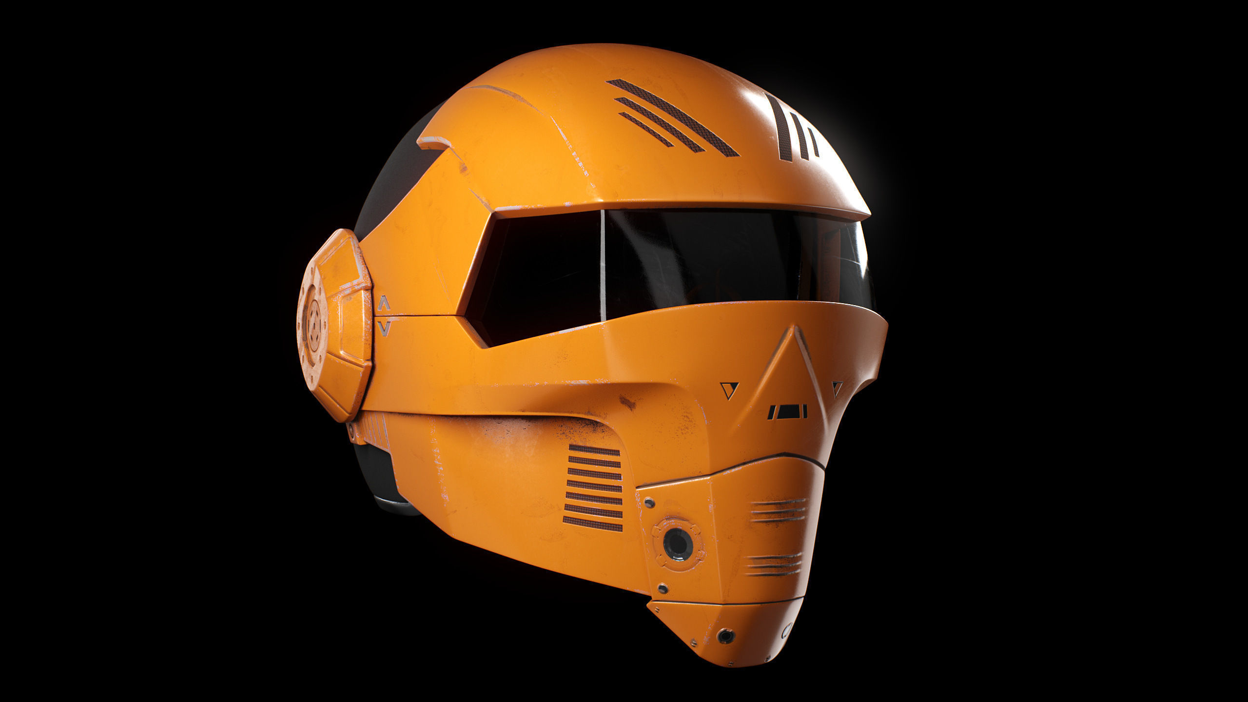 Helmet Scifi Low Poly PBR Low-poly 3D model_2