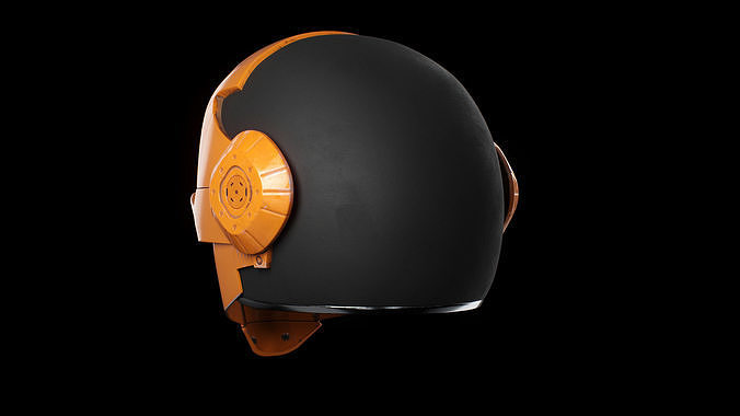 Helmet Scifi Low Poly PBR Low-poly 3D model 7