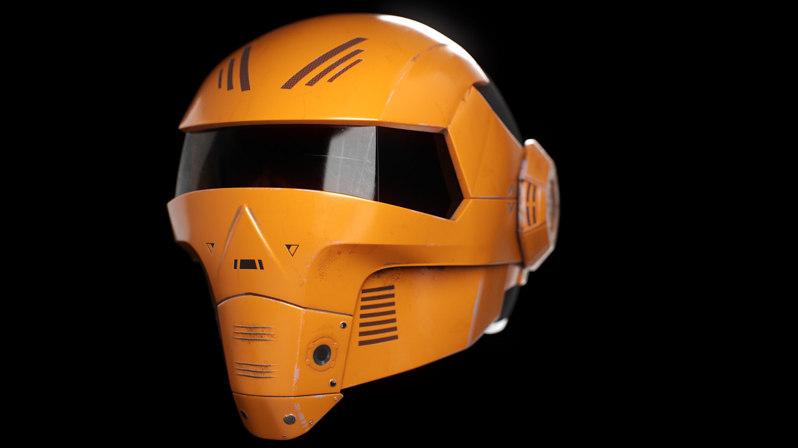 Helmet Scifi Low Poly PBR Low-poly 3D model_8