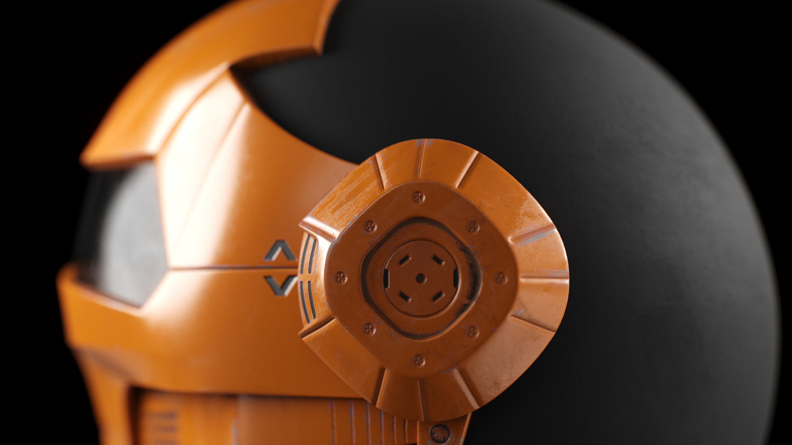 Helmet Scifi Low Poly PBR Low-poly 3D model_9