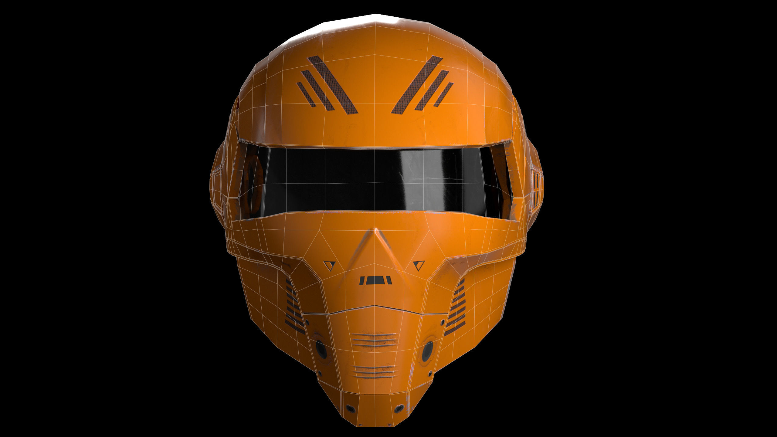 Helmet Scifi Low Poly PBR Low-poly 3D model_25