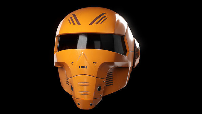 Helmet Scifi Low Poly PBR Low-poly 3D model 2