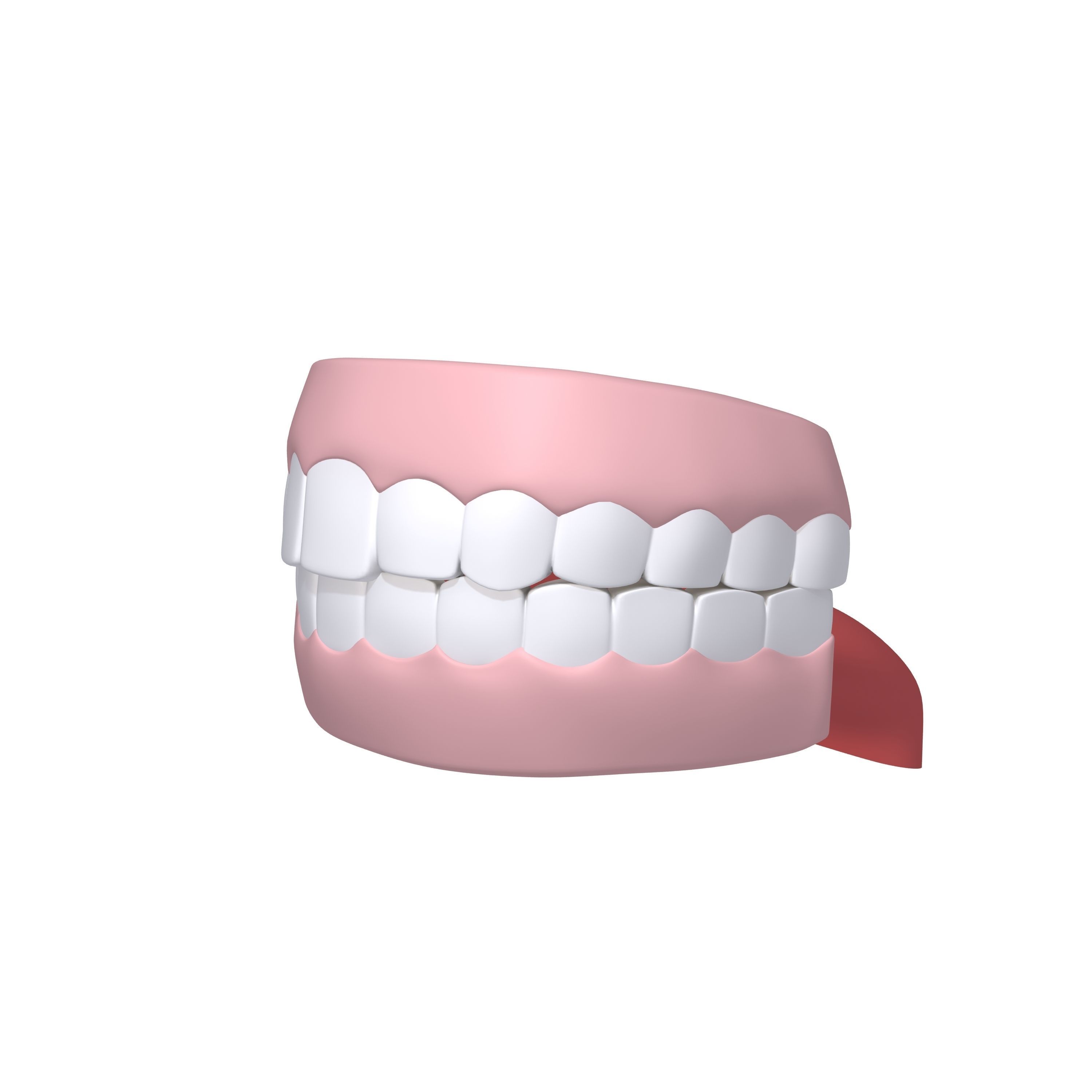 Human Mouth Teeth Cartoon 3D model_3
