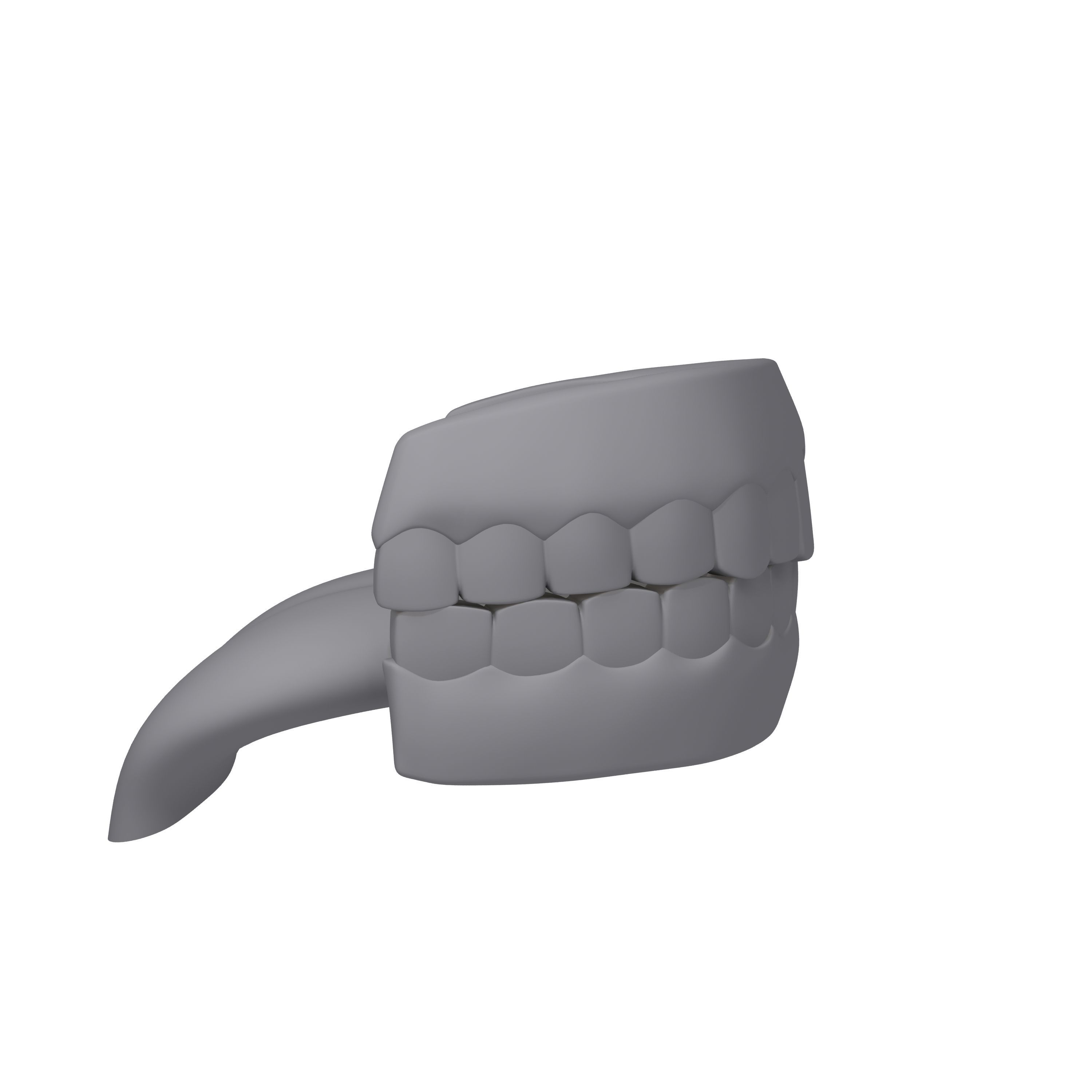 Human Mouth Teeth Cartoon 3D model_9