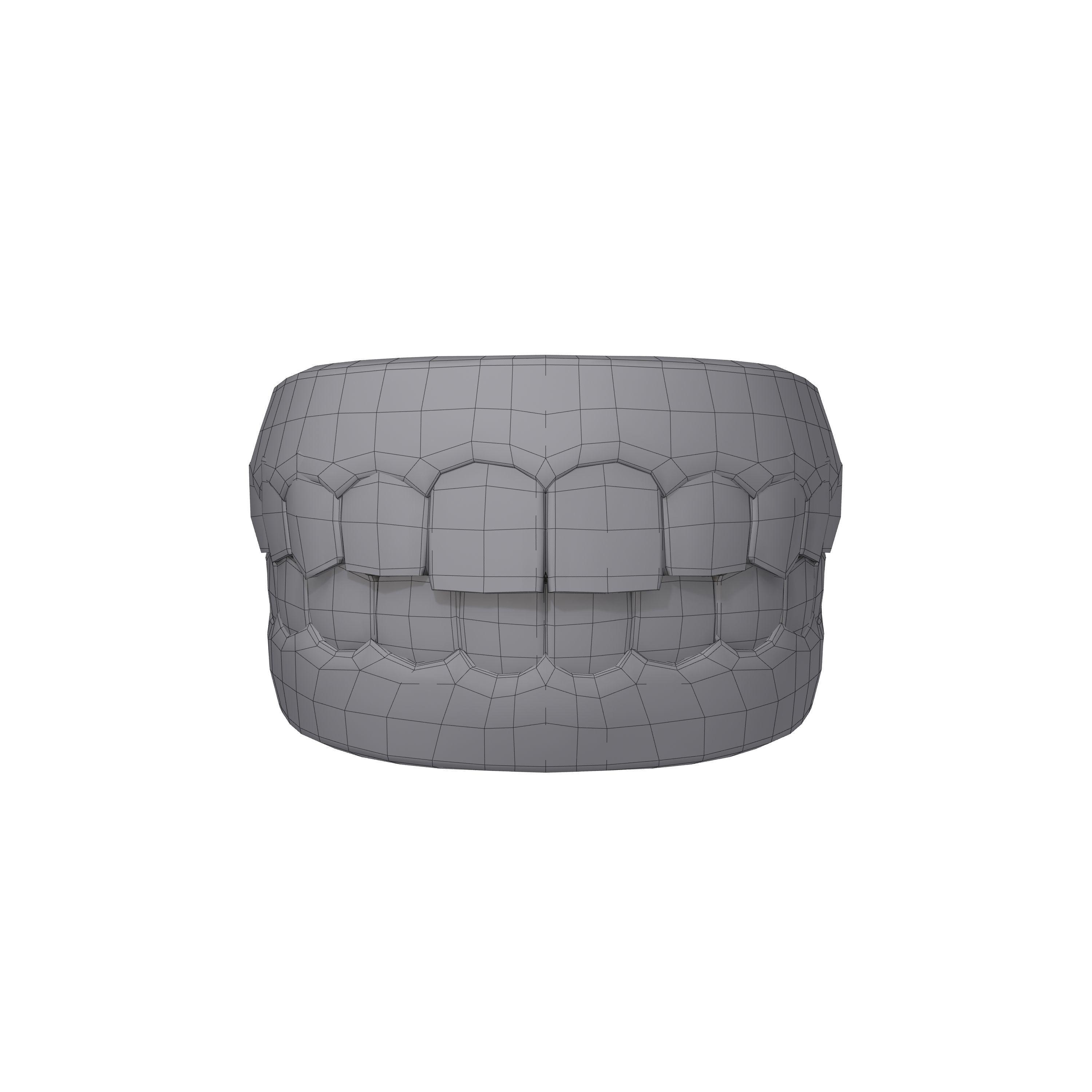 Human Mouth Teeth Cartoon 3D model_4