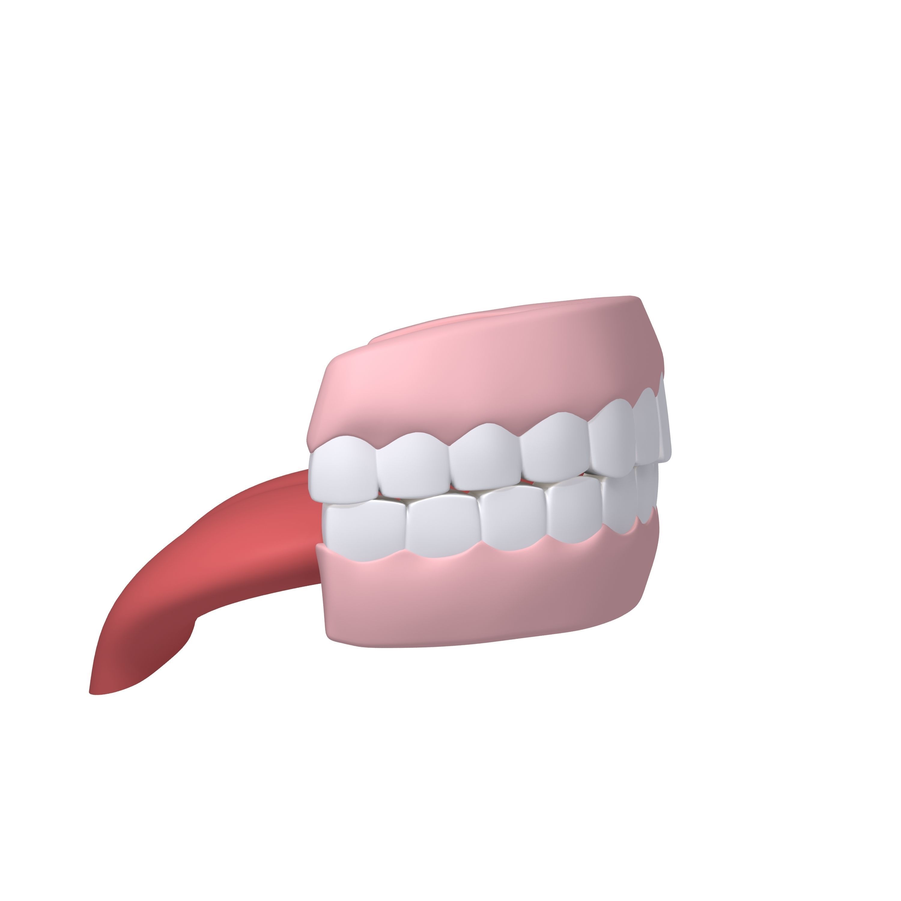 Human Mouth Teeth Cartoon 3D model_1