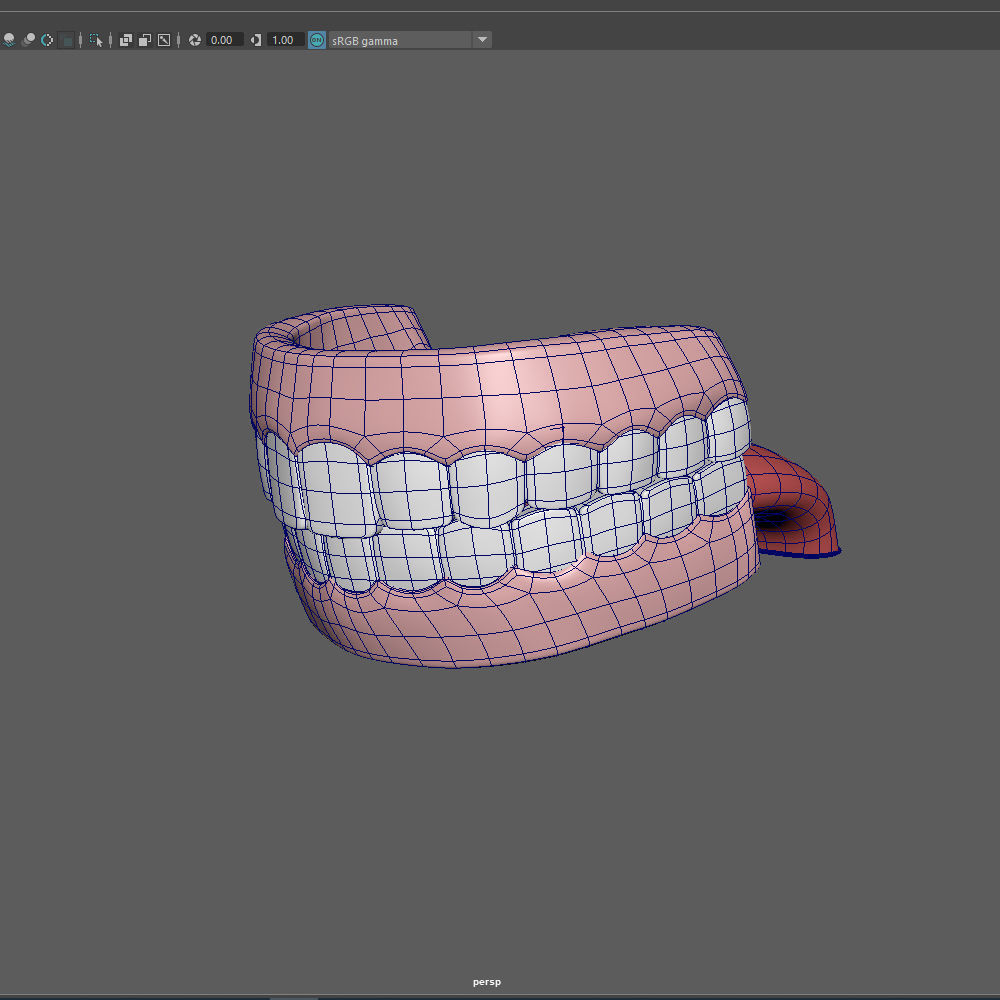 Human Mouth Teeth Cartoon 3D model_13
