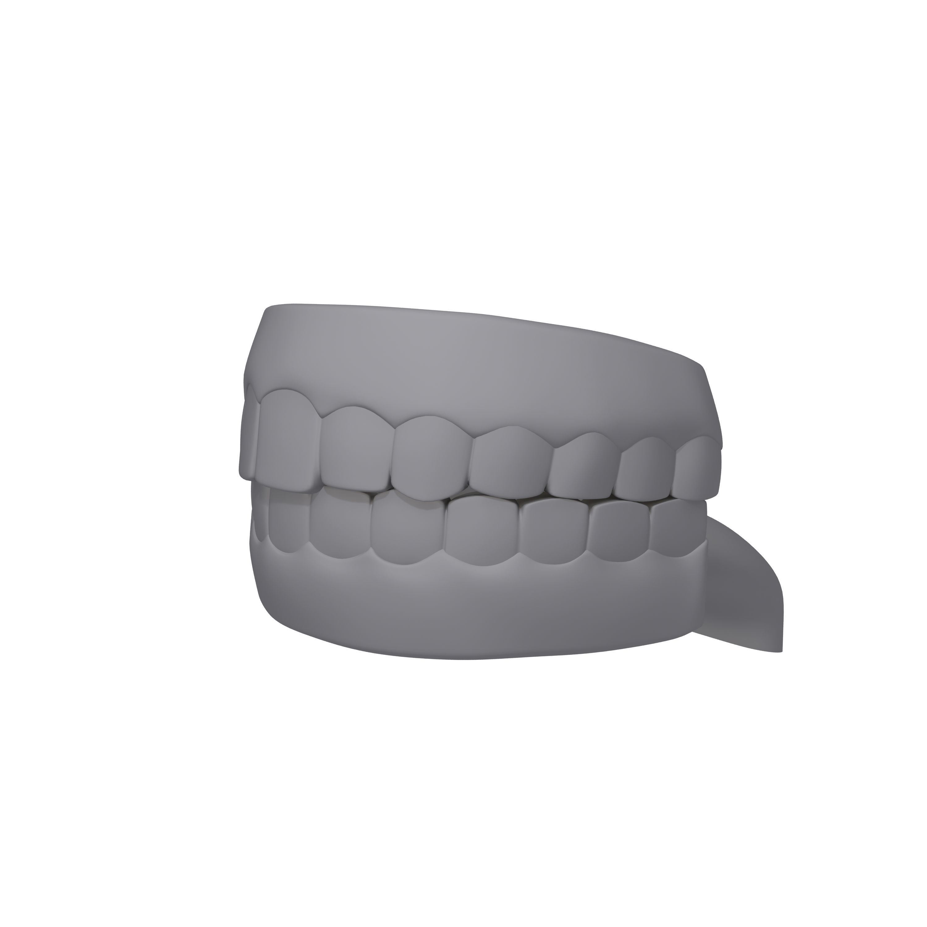 Human Mouth Teeth Cartoon 3D model_11