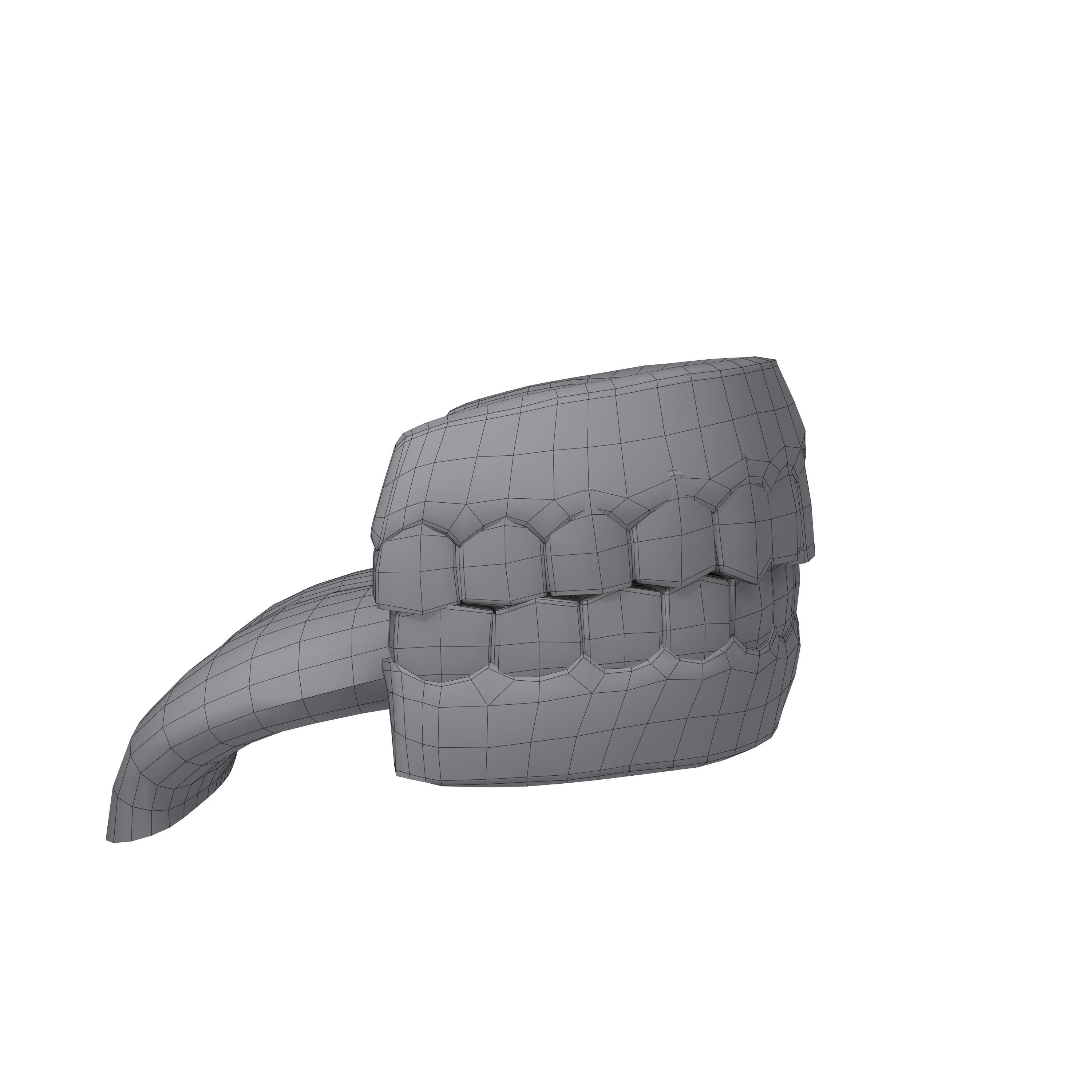Human Mouth Teeth Cartoon 3D model_5