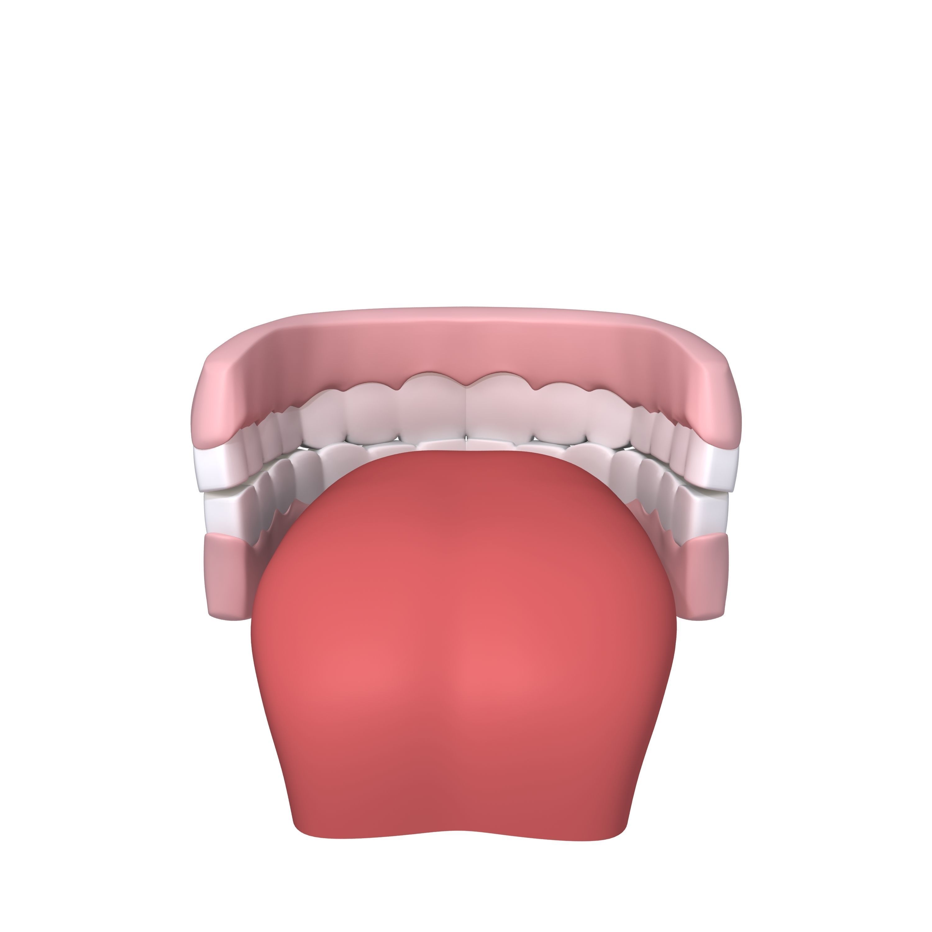 Human Mouth Teeth Cartoon 3D model_2