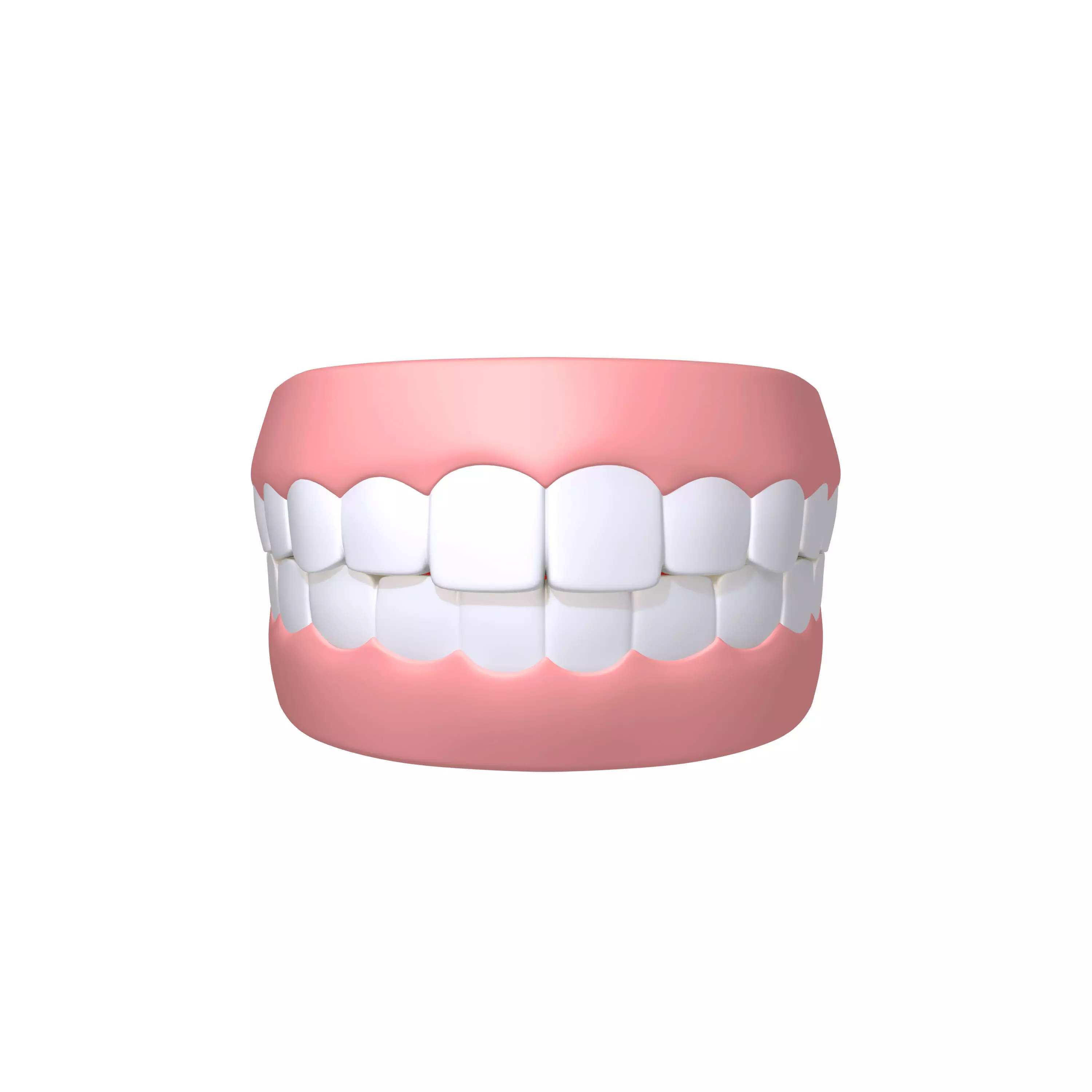 Human Mouth Teeth Cartoon 3D model_0