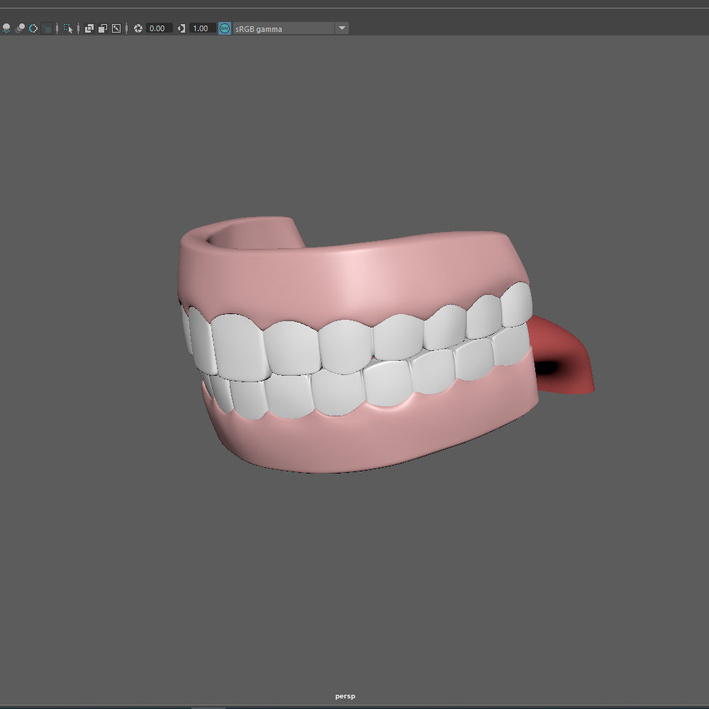 Human Mouth Teeth Cartoon 3D model_12