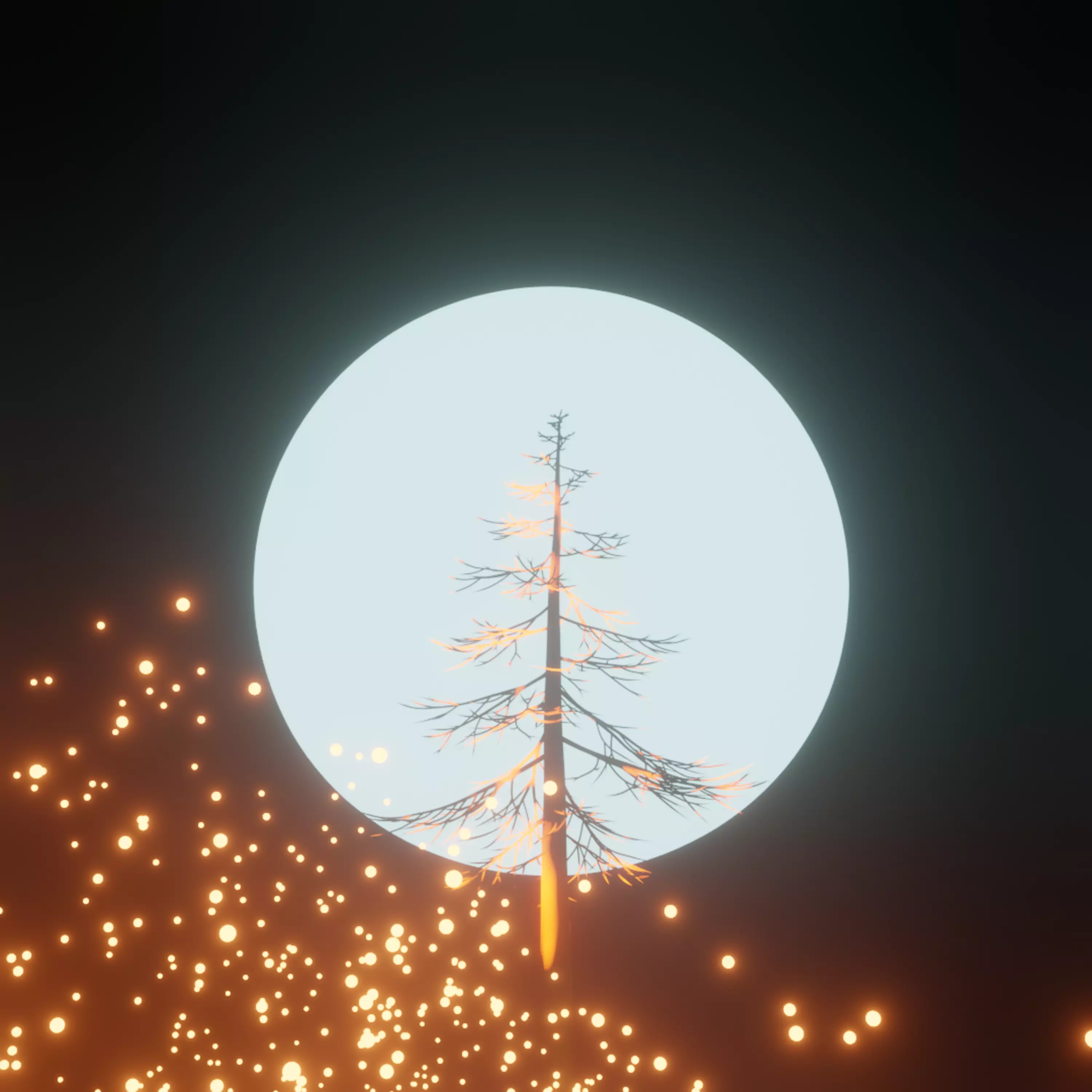 Harmonious Tree scene Low-poly 3D model