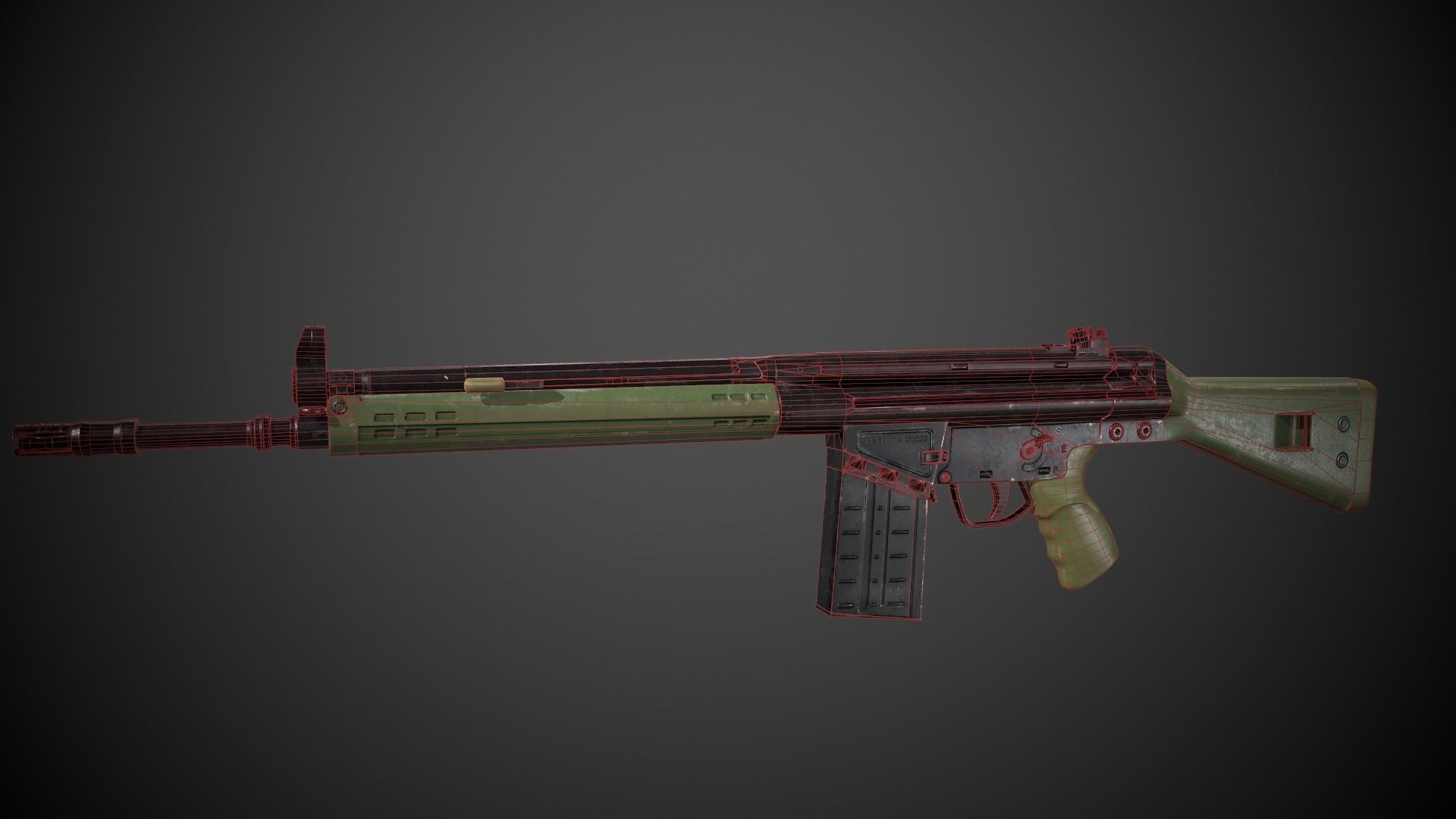 Heckler- Koch G3 Low-poly 3D model_15