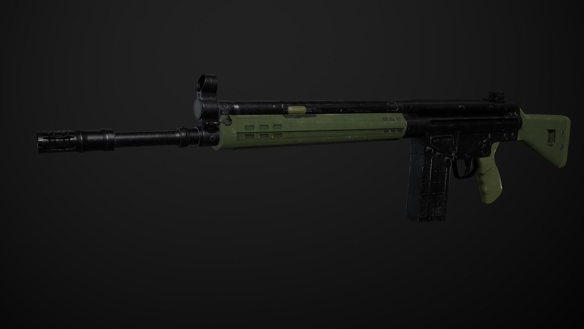 Heckler- Koch G3 Low-poly 3D model_7
