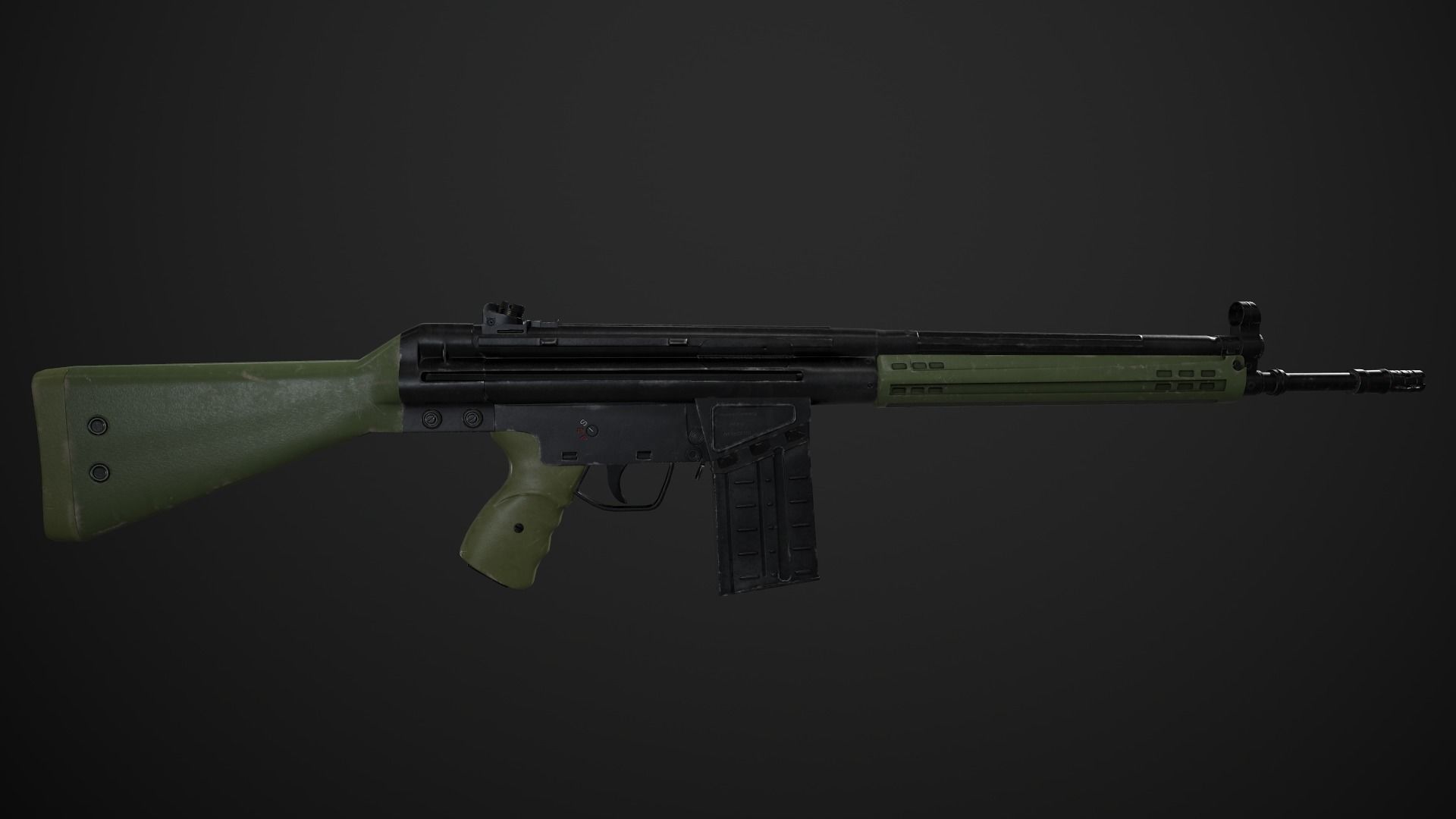 Heckler- Koch G3 Low-poly 3D model_5