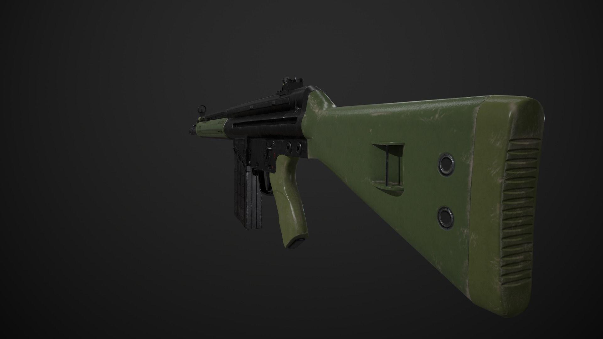 Heckler- Koch G3 Low-poly 3D model_6