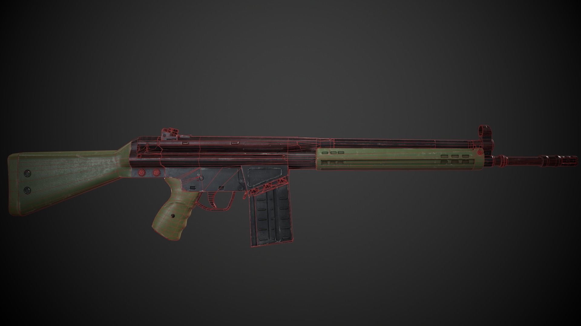 Heckler- Koch G3 Low-poly 3D model_14