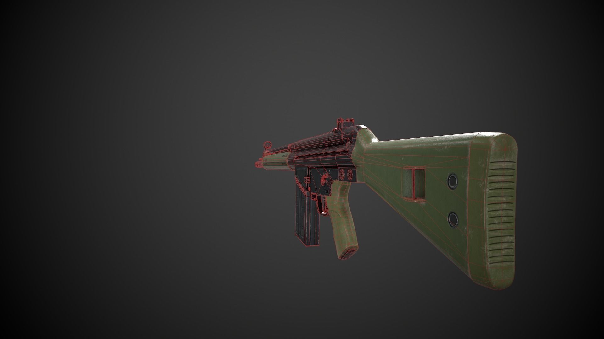Heckler- Koch G3 Low-poly 3D model_17