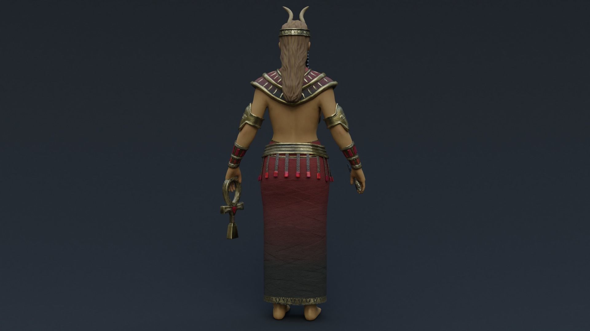 God Isis Low-poly 3D model_8