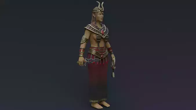 God Isis Low-poly 3D model