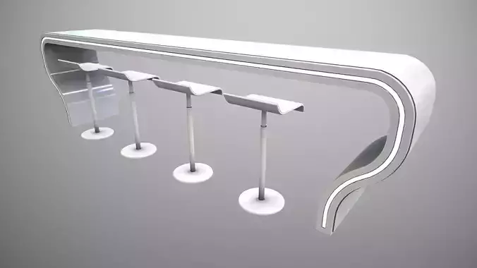 Futuristic Long Table Curved