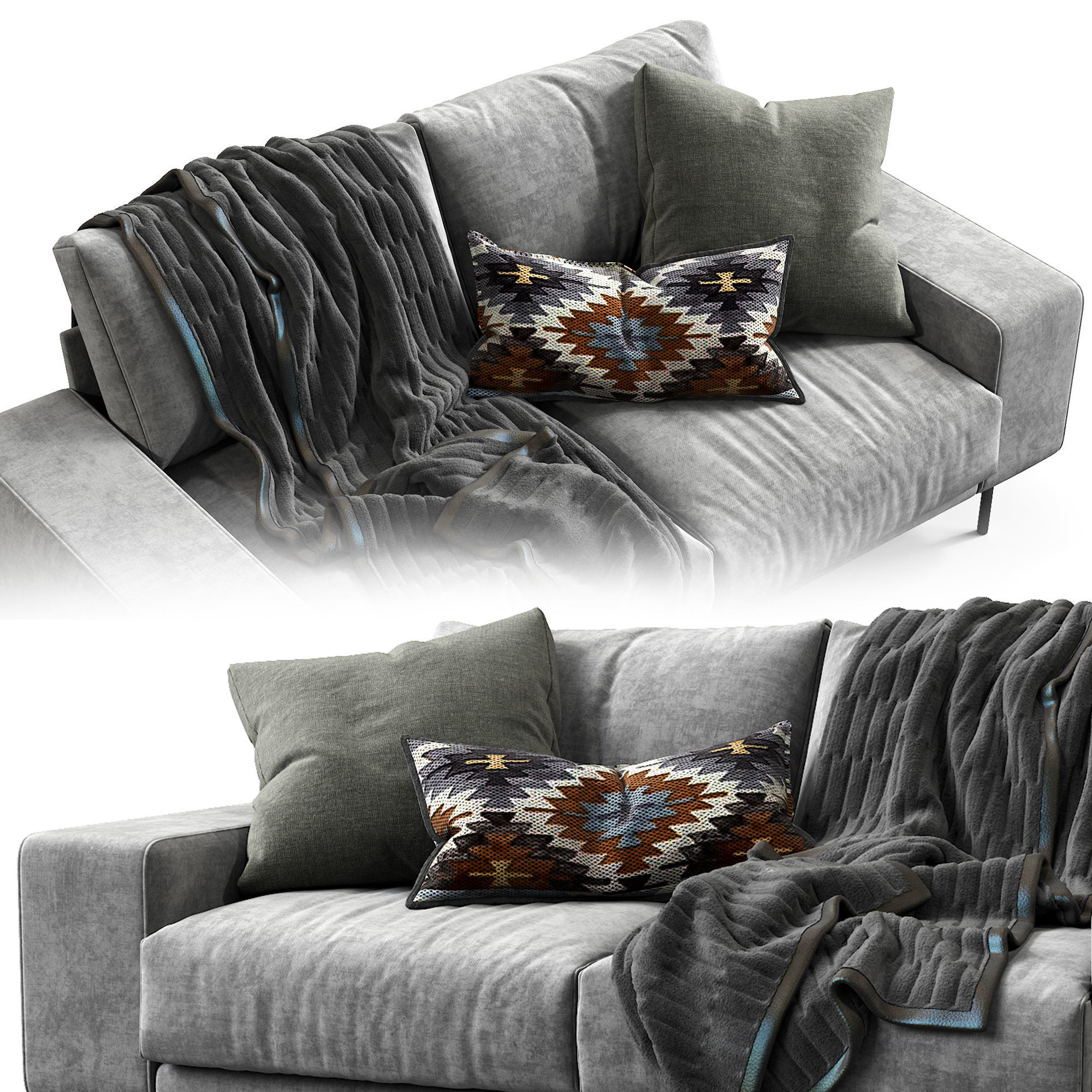 Sofa Piu Double 3D model_2
