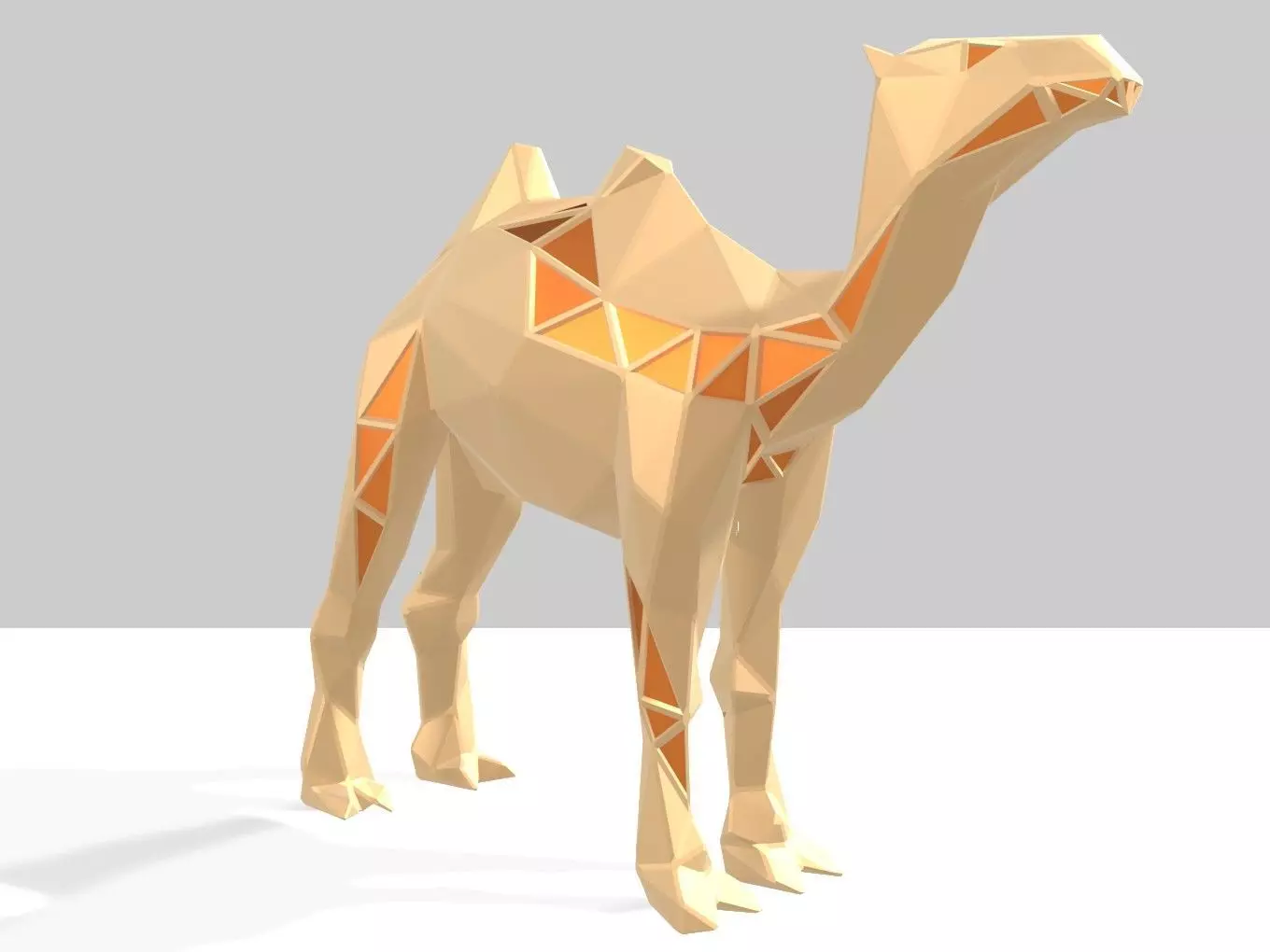 Polygonal Camel Parametric 3D print model_0