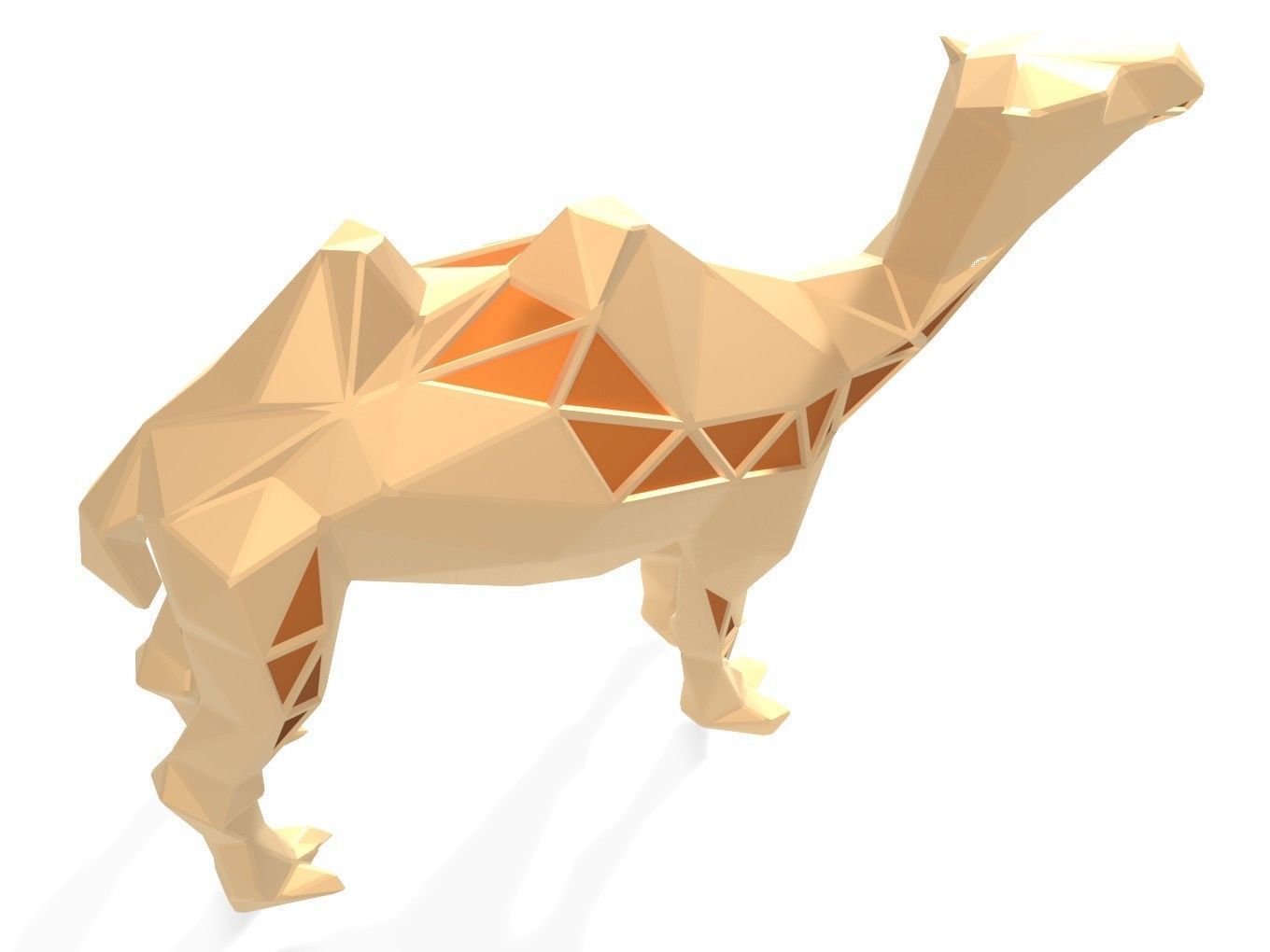 Polygonal Camel Parametric 3D print model_3