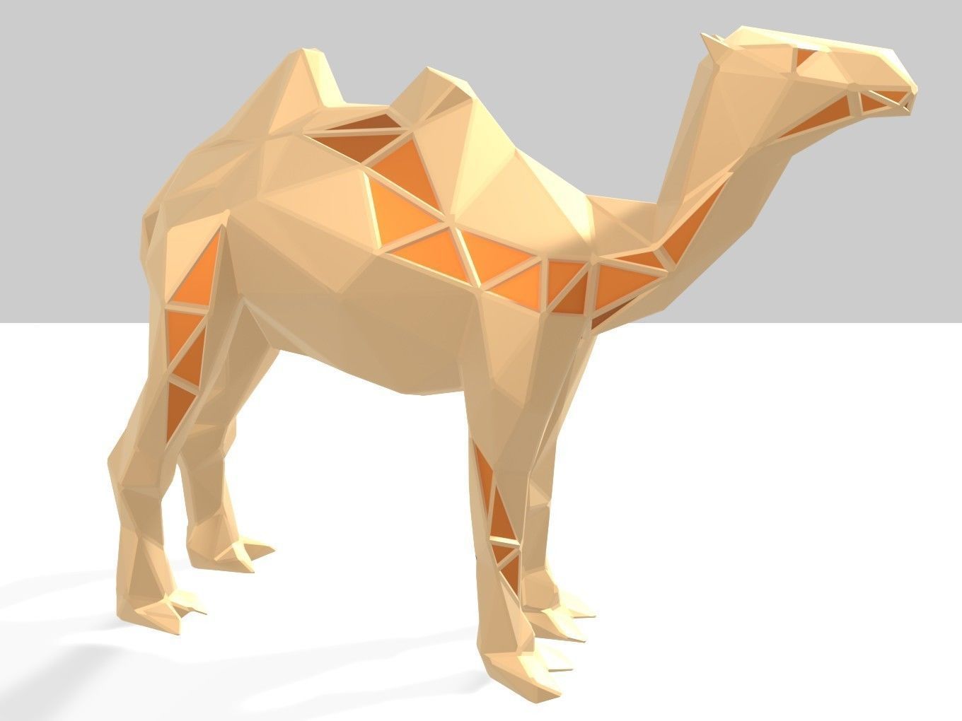 Polygonal Camel Parametric 3D print model_1