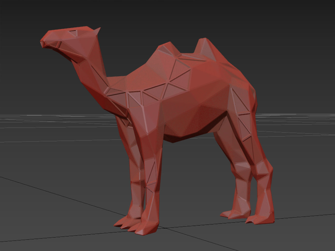 Polygonal Camel Parametric 3D print model_10