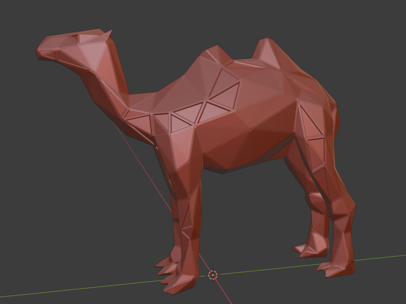 Polygonal Camel Parametric 3D print model_9