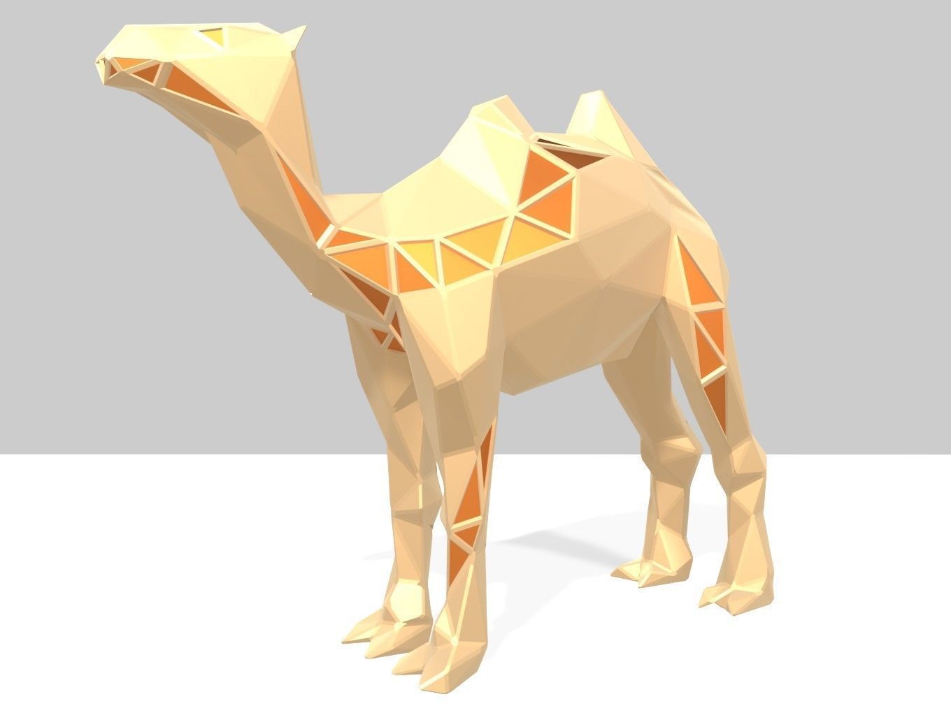 Polygonal Camel Parametric 3D print model_5