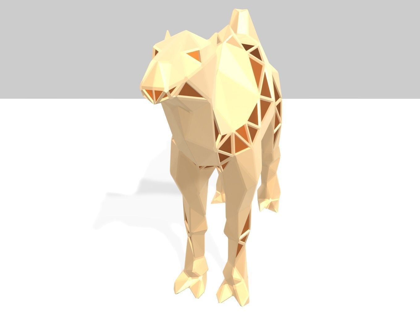 Polygonal Camel Parametric 3D print model_6