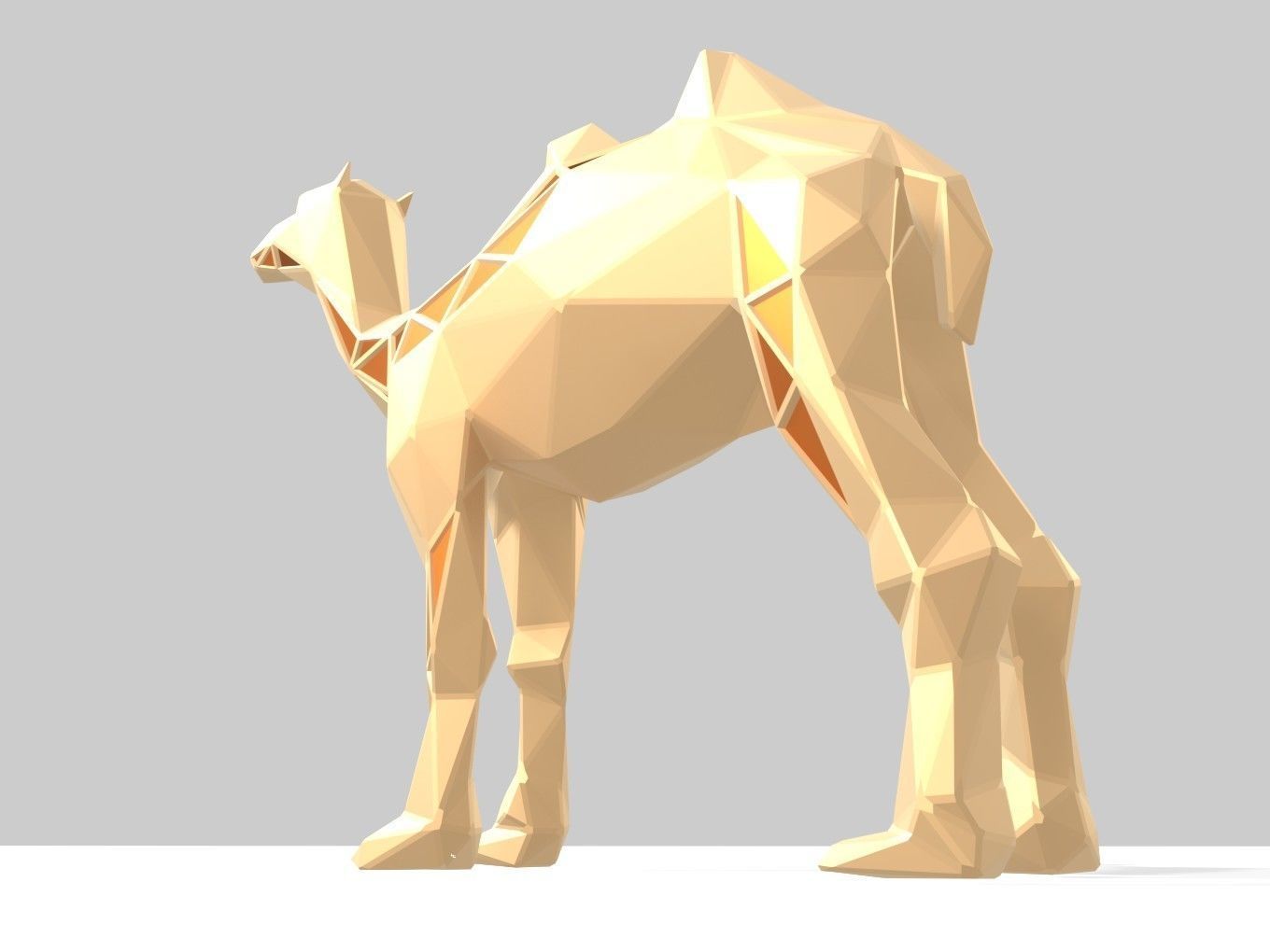 Polygonal Camel Parametric 3D print model_4