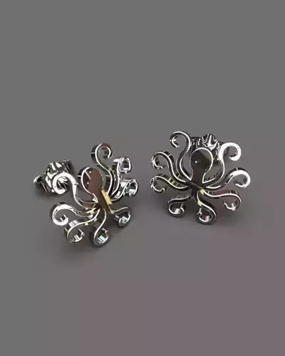 Octopus earrings 3D print model
