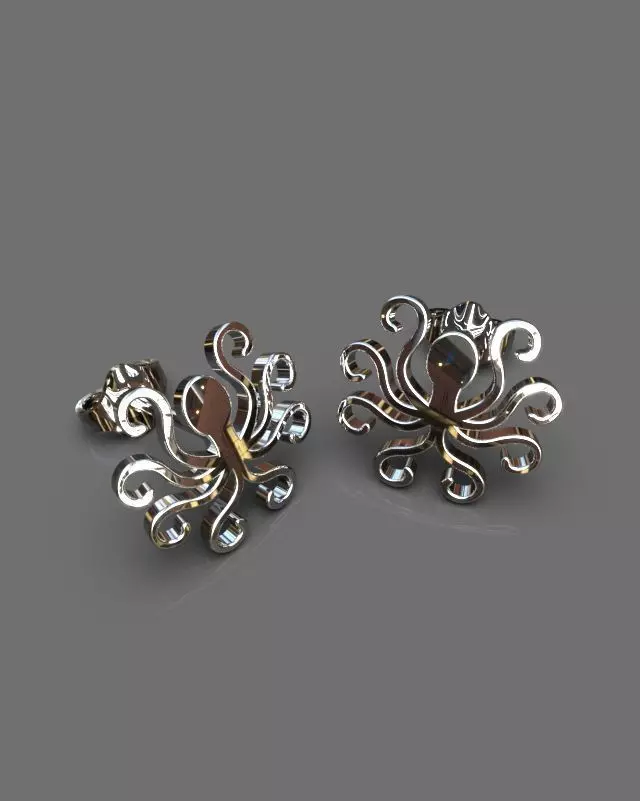 Octopus earrings 3D print model